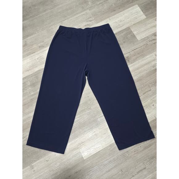 Simonton Says Designed by George Blue Elastic Waist Polyester Dress Pants Slacks - Picture 2 of 7